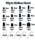60 Piece Set Screws Kit Grub Screws With Allen Head M3 To M8 12 Sizes Chart with hex wrenches visible
