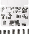 50 Piece Stainless Steel Threaded Inserts Set For Metal Wood Plastic M3 To M12 Self Tapping Helical Coil Thread Repair Inserts Kit With Storage Case For DIY Repairs Furniture Machinery And General Metalworks, assorted sizes in case