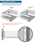 Diagram showing face frame application for 28 Inch Full Extension Soft Close Drawer Slides With Ball Bearing For Heavy Duty Cabinets, 100 Lb Capacity.