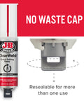 ClearWeld 5 Minute Set Epoxy Syringe, 25 ml with no waste cap and resealable design for fast bond on various materials.