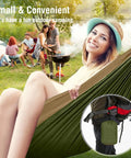 Portable Campin Hammock For Single Or Double Use, 210D nylon hammock in use at outdoor camping site with friends grilling