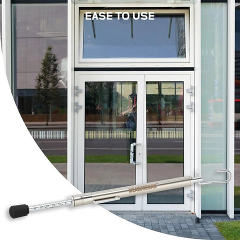 Dual End Door Force Gauge Workhorse With Push Pull Tester 0 to 35 Pounds and 16 Kilograms, Stainless Steel Body With Hook, Door Closer and Lock Adjustment, ADA Compliance Verified, Lightweight and Highly Accurate, used on glass door