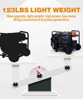 10500 Watt Tri Fuel Open Frame Inverter Generator With ATS Quiet Technology CO Sensor Digital Display And 50A Output on scale
