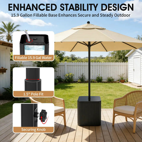 2 square patio umbrellas side by side Domi 12FT Cantilever Umbrellas, Tier Patio Umbrella With Premium 250g Waterproof Fabric, 360 Degree Rotation Aluminum Cantilever Umbrella, Easy Tilt Offset Patio Umbrella, Red : Patio, Lawn & Garden it can be used as an outdoor rectangular table Alpha Joy 15 ft Outdoor