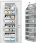 Five Tier Over The Door Organizer With Clear PVC Windows For Stuffed Animals And Everyday Storage Must Have For Bedroom Nursery Closet Dorm Laundry Pantry And Bathroom Grey