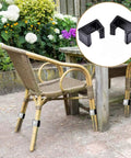 Outdoor garden set with wicker chairs showing Large Wicker Patio Furniture Clips Set For Aluminum Frame Settee And Sectional Connectors.