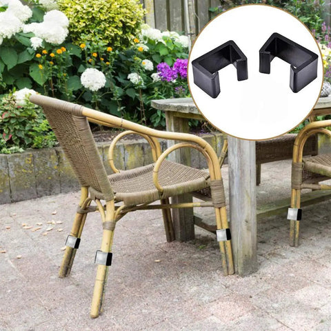 Outdoor garden set with wicker chairs showing Large Wicker Patio Furniture Clips Set For Aluminum Frame Settee And Sectional Connectors.