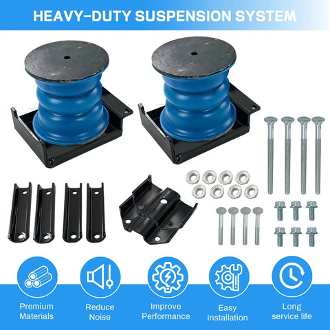 Heavy Duty Front Suspension Helper Springs For 2008 To 2021 Ford F-53 Chassis Upgrade showing components and bolts