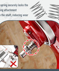 Worm Gear Kit For 5Qt And 6Qt Stand Mixers Replacing 9706529 9709511 showing red mixer attachment and spring detail