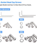 Complete 540-Piece Metric Hex Socket Head Cap Screws And Nuts Kit, M3 To M6, 8Mm To 20Mm Length, 304 Stainless Steel, Corrosion-Resistant