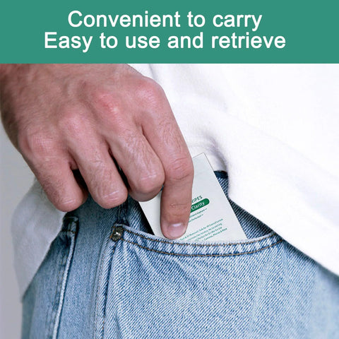 200-count XL lens wipes being pulled from jeans pocket; individually wrapped, ammonia-free, streak-free