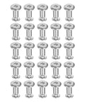 Top Shelf 304 Stainless Steel Chicago Screws Binding Posts Hex Socket Cap Bolts Silver 20 Pack M2x3mm displayed in rows.