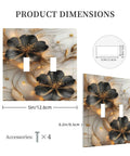 Ultra Sharp Vintage Black Gold Floral Marble Light Switch Cover Made From Heavy Duty Abs Plastic For Double Toggle Walls dimensions.