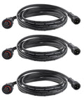 Built Tough 3 Pin Xconnect Extension Cable 10ft Drop With 18AWG Pure Copper Wire IP67 Rated waterproof cables in a pack.
