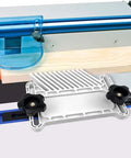 Heavy Duty Stackable Featherboard For Table Saws Router Tables And Band Saws With Rock Solid Alignment No Sweat Mounting on a workbench