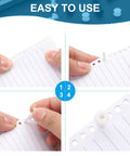 Demonstration of M5x3mm Top Shelf Black Plastic Chicago Screws in use on scrapbook paper for binding and fixing.