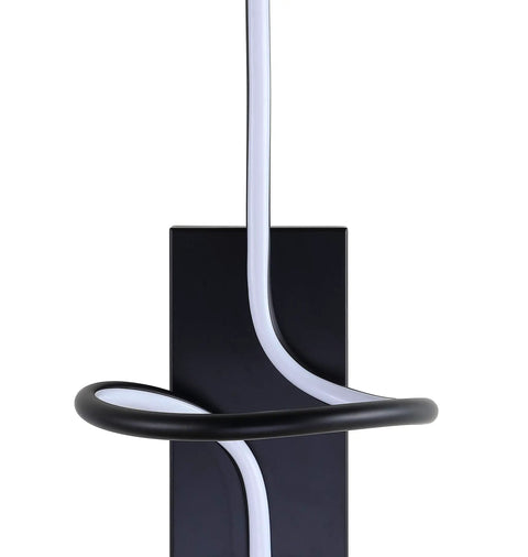 Nine Inch Black Sleek Modern Minimalist Integrated LED Vanity Light Sconce Dimmable Metal Wall Lamp For Bathroom Mirror Living Room Hallway Hardwired ETL Listed with artistic curves