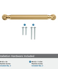 Cowrie Champagne Bronze Cabinet Pull Five And One Sixteenth Inch Center To Center Measurement For Cabinets And Drawers Transitional Style Five And Five Eighths Inch Overall Length Model BP37703CZ with installation hardware shown