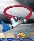 Portable Grain Pumping Suction Auger, Screw Conveyor for Grain and Small Particles, red hose, 5m length, metal and rubber build