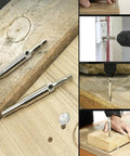 Knockout Four Piece Hinge Mortising Drill Bit Set With One Quarter Inch Hex Shank And Included Allen Wrench Built From Hella Tough High Speed Steel in use on wood.
