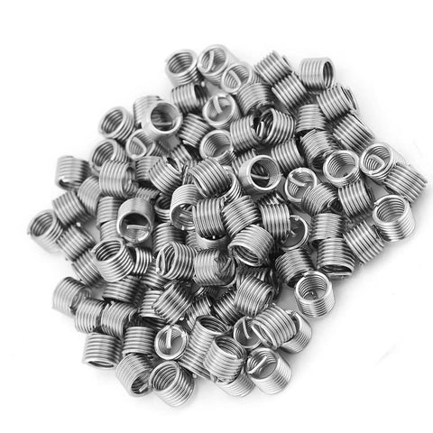 100 Piece 304 Stainless Steel Thread Repair Inserts Kit For M6 Screws M6x1.0x1.5D Wire Sleeve Style Durable Reusable Replacement Repair