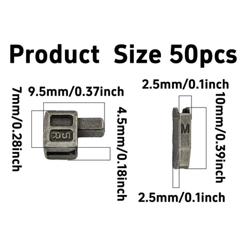 Size Five Metal Zipper Latch Slider Retainer Insertion Pin With Bottom Stopper For Metal Zippers Repair DIY Sewing Replacement