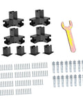 Top Shelf 3 Way Right Angle Corner Brackets And Heavy Duty Post Mounts For No Sweat DIY Pergola Builds Complete Garden Hardware Set With Self Tapping Screws Expansion Anchors And Wrench For Quick Yard Upgrades.