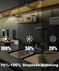 Plug In Under Cabinet Light Kit 3 Pack 12 Inch LED Light Bars 4000K Natural White Dimmable With Touch Dimmer installed in kitchen