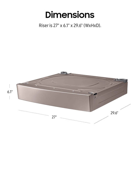 Champagne 27 inch laundry riser pedestal for front load washer or dryer gives your laundry a 6 inch lift and keeps it ADA compliant