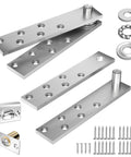 Hidden Door Pivot Hinges Stainless Steel Heavy Duty Hinge Kit with screws and components for Wood and Secret Doors