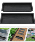 Two Piece Set ABS Concrete Paver Molds Wood Grain Stepping Stone Forms for Garden Paths, durable reusable DIY mold shown in use.