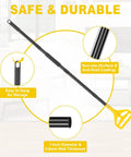 Heavy Duty 60 Inch Mop Handle Designed For Commercial And Household Floor Cleaning via adjustable thumb wheel clamp with storage hook and anti-rust coating.