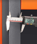 Measuring the width of the Heavy Duty Steel Workbench With Smart Storage Cabinet And Wall Pegboard For Garage Tools.