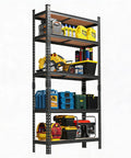 Heavy Duty 5 Tier Metal Shelving Rack Rock Solid Garage Storage Rig With Reinforced Steel Frame built tough for heavy tools and equipment.