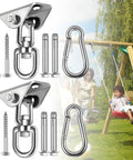 Beefy 360 Degree Swivel Hammock Hanging Kit With Stainless Steel Hooks, 1200 Lb Capacity shown with playground swing set.