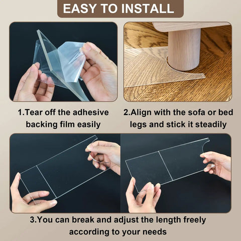 Legit Heavy Duty Clear Acrylic Couch Wall Spacers And Bed Stops For Smooth Sofa Gliding No Fuss Installation Universal Furniture Bumpers installation steps.