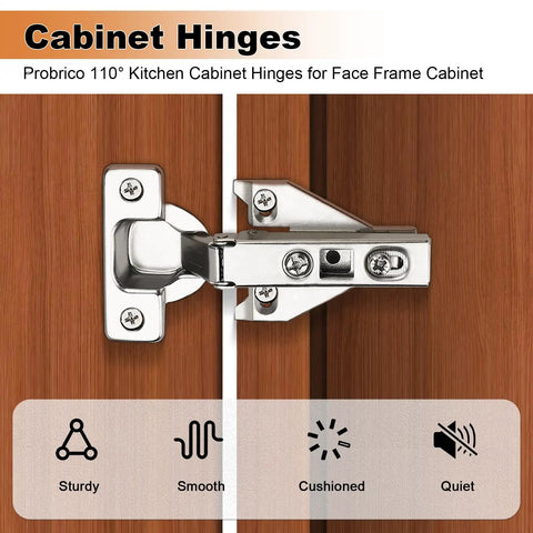 Soft Close Cabinet Hinges Two Pairs Brushed Satin Nickel Full Overlay 110 Degree Clip On Design With Mounting Screws Top Shelf Gear Zero Hassle Install Heavy Duty Kitchen Hardware