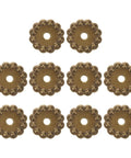10 Pack Dope Brass Flower Cabinet Backplates 1 Inch Vintage Bronze Washer Hardware For Doors Drawers Cupboards Closets Classic Decorative
