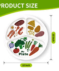 Sick 10 Inch Melamine Sectioned Plate For Portion Control And Keeping Calorie Intake In Check with colorful food sections.