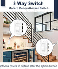2 Pack Dimmer Light Switch Featuring Single Pole And Three Way Circuits Smooth Sailing Flicker Control Real Deal Sturdiness includes modern decora rocker switches in stylish kitchen.