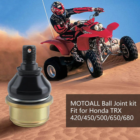 Beefy Heavy Duty Upper And Lower Ball Joint Kit For Honda TRX 420 450 500 650 680 Four Wheelers Fits 2014 To 2017 4x4 TRX 420 1998 To 2004 TRX 450 Foreman 2001 To 2017 TRX 500 Foreman Rubicon And 2003 To 2005 TRX 650 Rincon, black and gold ATV ball joint