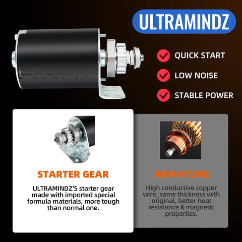 Beast Of A Heavy Duty Starter For BS693551 12 To 18.5 HP Lawn Tractors And Mowers featuring Ultramindz starter gear and armature