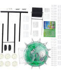 Rugged Handheld 12 Nozzles Manual Seeder With 5.31 Inch Spacing with components, iron and plastic build, holds 8.82 lbs of seed