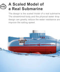 Mini RC Submarine Remote Control Boat Waterproof Diving Toy With Three Motors Precise Static Diving System in water