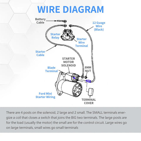 Wire diagram for Workhorse Starter Solenoid Relay For Mercury Force Marine Outboards 12V Four Terminal Intermittent Duty Replacement