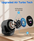 Exploded view of Portable Desk Fan With LED Display And 5 Speed Turbo Airflow 6 Inch Compact Table Fan, showing internal components.