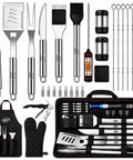 Heavy Duty Stainless Steel 30 Piece Grill Set With Meat Thermometer Case And Apron Perfect For Outdoor Barbecues Dad Gift
