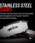 Rear brake pads with stainless steel shims and hardware for Power Stop Z36 Truck & Tow carbon-ceramic brakes