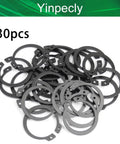 Tough As Nails 27.9mm External Circlips And C Clip Retaining Snap Rings Formed From Beefy 65Mn Steel For Shop Machinery Bearings Gears Pulleys And Fixture Clamps 30 Piece Pack Black on a white background.