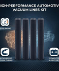 Solid 4-Pc Automotive Vacuum Lines Kit For 2007-2017 Cars, Durable 43psi Replacement Turbo Hose And Boost Line Upgrades That Get The Job Done Right. Four black rubber vacuum tubes, 43 PSI, 4-piece set